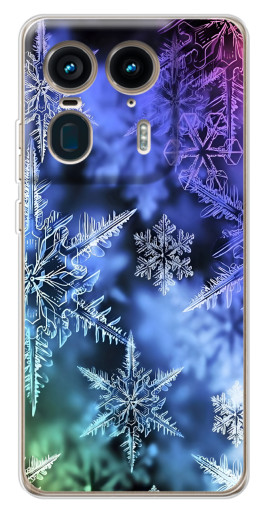 Чехол с принтом "Разноцветные снежинки" для Motorola Edge 50 Ultra
