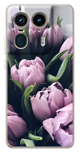 Чехол с принтом "Сиреневые тюльпаны" для Motorola Edge 50 Ultra