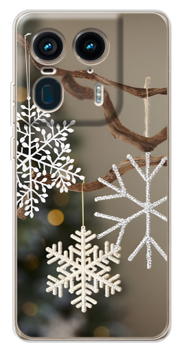 Чехол с принтом "Снежинки на ветке" для Motorola Edge 50 Ultra