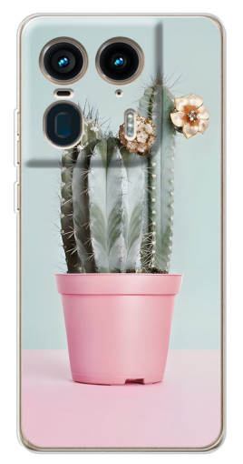 Чехол с картинкой "Цветущий кактус" для Motorola Edge 50 Ultra