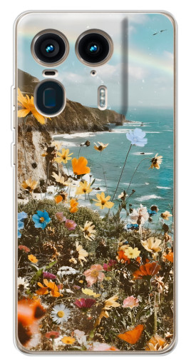 Чехол с принтом "Яркие полевые цветы" для Motorola Edge 50 Ultra