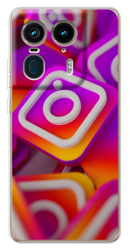 Силиконовый чехол с изображением "Значки Инстаграм" для Motorola Edge 50 Ultra