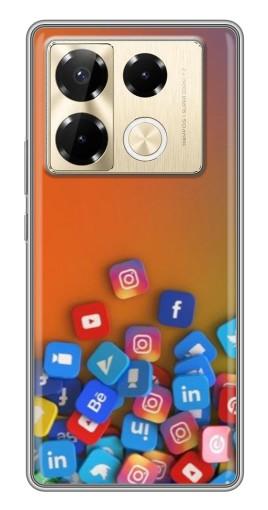 Чехол с печатью "Иконки соц сетей" для Infinix Note 40 Pro