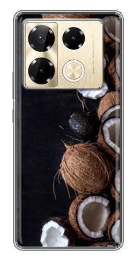 Чехол с печатью "Кокосы на черном" для Infinix Note 40 Pro