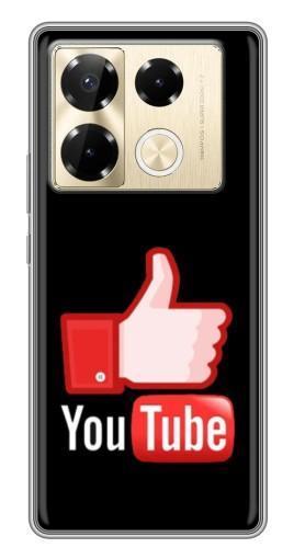 Чехол с печатью "Лайк YouTube" для Infinix Note 40 Pro