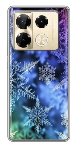 Силиконовый чехол с изображением "Разноцветные снежинки" для Infinix Note 40 Pro