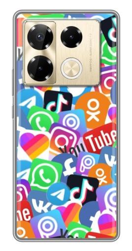 Чехол с принтом "Яркие иконки" для Infinix Note 40 Pro
