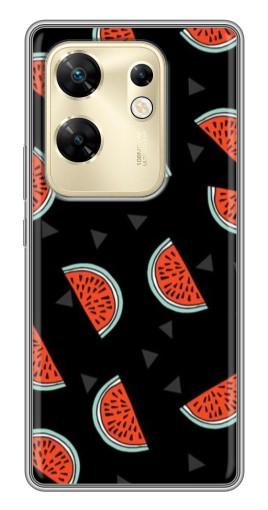 Чехол с картинкой "Арбузы на черном" для Infinix Zero 30