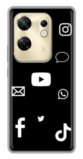 Силиконовый чехол с изображением "Белые иконки" для Infinix Zero 30