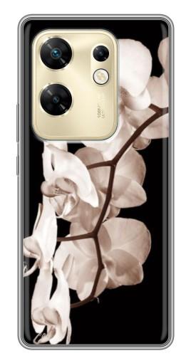 Чехол с принтом "Черно-белая орхидея" для Infinix Zero 30