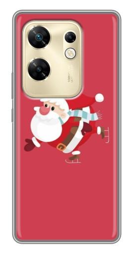 Чехол с картинкой "Дед Мороз на коньках" для Infinix Zero 30