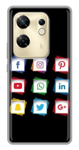 Чехол с печатью "Иконки на черном" для Infinix Zero 30