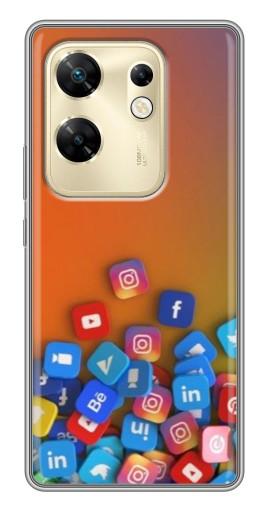 Чехол с принтом "Иконки соц сетей" для Infinix Zero 30