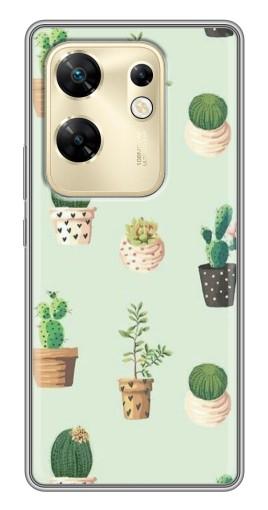 Чехол с принтом "Кактусы в горшочках " для Infinix Zero 30