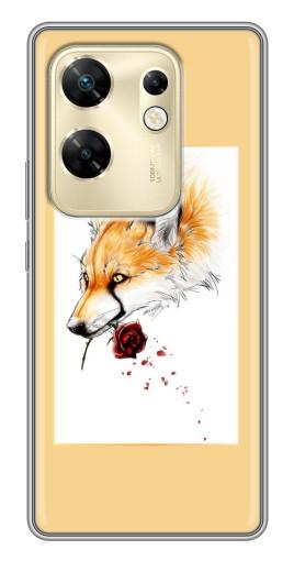 Чехол с печатью "Лиса с розой" для Infinix Zero 30