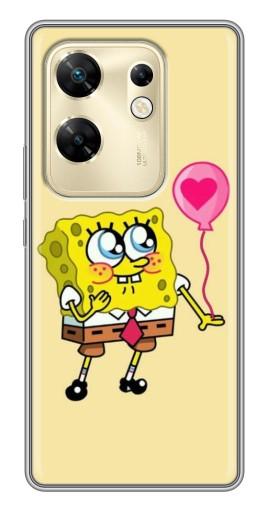 Чехол с картинкой "СпанчБоб с шариком" для Infinix Zero 30