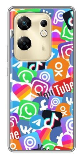 Чехол с принтом "Яркие иконки" для Infinix Zero 30