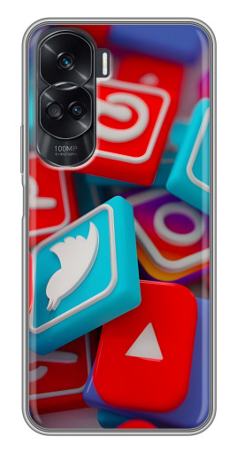 Силиконовый чехол с изображением "3Д эффект" для Huawei Honor 90 Lite