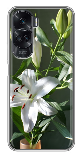 Чехол с принтом "Белые лилии" для Huawei Honor 90 Lite