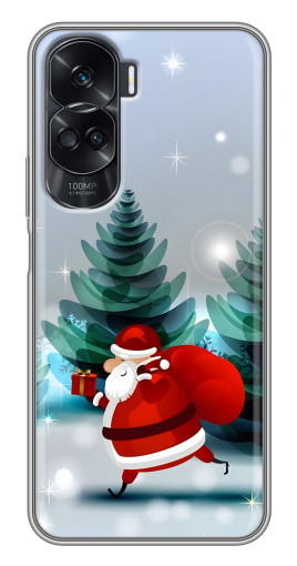 Чехол с печатью "Дед Мороз с подарком" для Huawei Honor 90 Lite