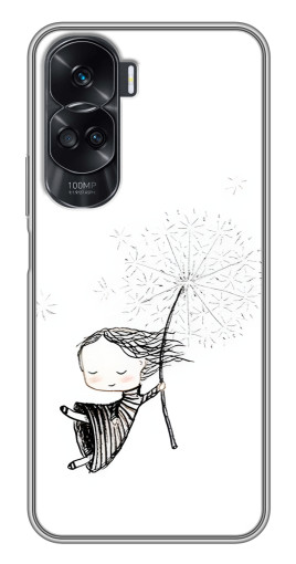 Силиконовый чехол с изображением "Девочка с одуванчиком" для Huawei Honor 90 Lite