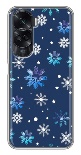 Чехол с печатью "Фон с снежинками" для Huawei Honor 90 Lite