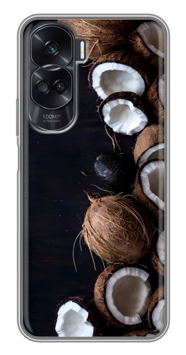 Силиконовый чехол с изображением "Кокосы на черном" для Huawei Honor 90 Lite