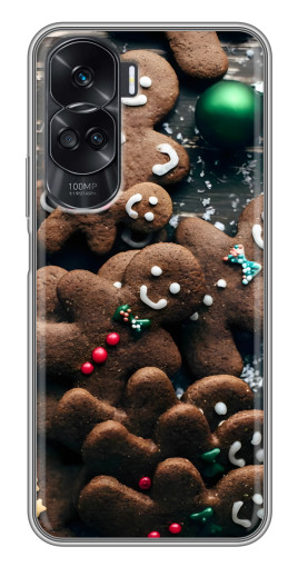 Силиконовый чехол с изображением "Новогодние человечки" для Huawei Honor 90 Lite