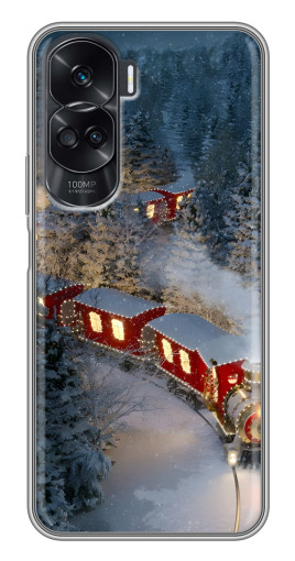 Чехол с картинкой "Новогодний поезд" для Huawei Honor 90 Lite