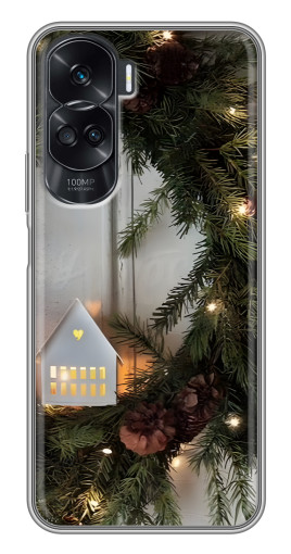 Чехол с картинкой "Новогодний венок" для Huawei Honor 90 Lite