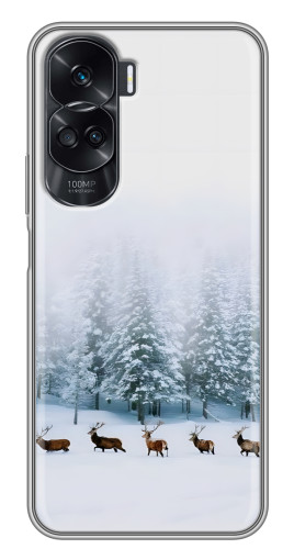Силиконовый чехол с изображением "Олени в лесу" для Huawei Honor 90 Lite
