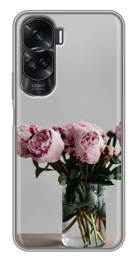 Силиконовый чехол с изображением "Пионы в вазе" для Huawei Honor 90 Lite