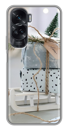 Чехол с принтом "Подарки на санках" для Huawei Honor 90 Lite