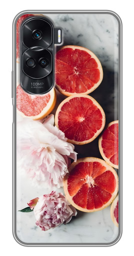 Силиконовый чехол с изображением "Половинки грейпфрутов" для Huawei Honor 90 Lite