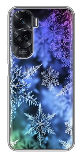 Чехол с печатью "Разноцветные снежинки" для Huawei Honor 90 Lite