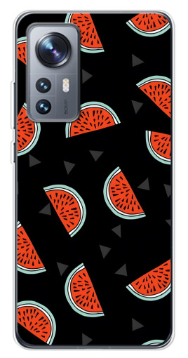 Чехол с картинкой "Арбузы на черном" для Xiaomi 12 / 12X