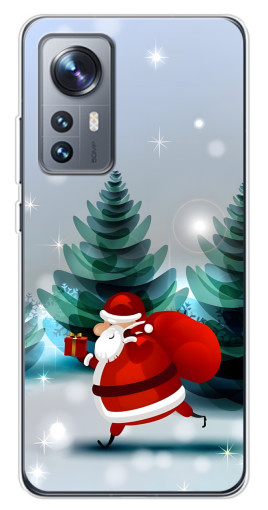 Чехол с принтом "Дед Мороз с подарком" для Xiaomi 12 / 12X