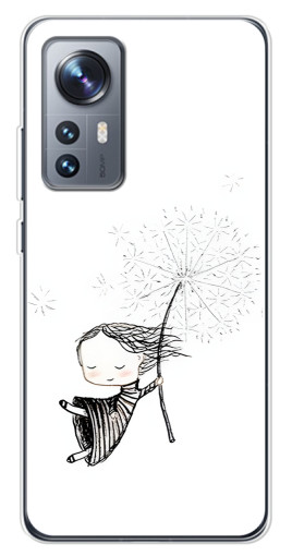 Чехол с картинкой "Девочка с одуванчиком" для Xiaomi 12 / 12X