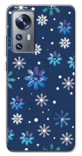Силиконовый чехол с изображением "Фон с снежинками" для Xiaomi 12 / 12X