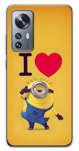 Чехол с картинкой "I Love Minion" для Xiaomi 12 / 12X