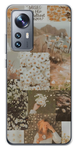 Чехол с картинкой "Коллаж ромашек " для Xiaomi 12 / 12X