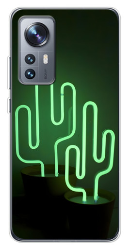 Чехол с принтом "Неоновый кактус" для Xiaomi 12 / 12X