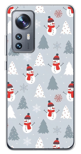 Чехол с печатью "Новогодний фон" для Xiaomi 12 / 12X