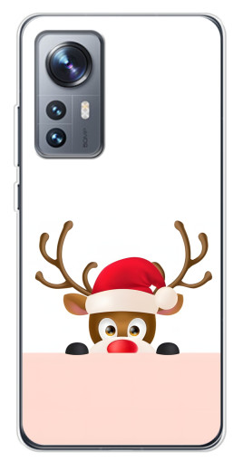 Силиконовый чехол с изображением "Олень в шапке" для Xiaomi 12 / 12X