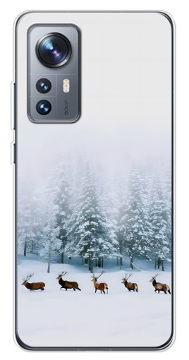 Чехол с печатью "Олени в лесу" для Xiaomi 12 / 12X