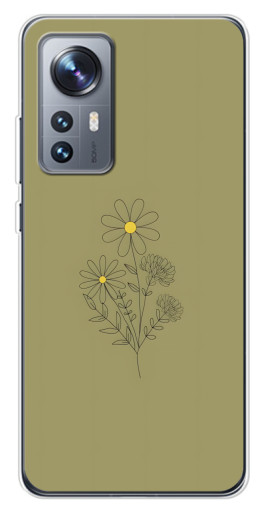 Силиконовый чехол с изображением "Рисунок ромашка" для Xiaomi 12 / 12X