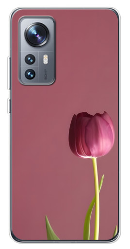 Чехол с картинкой "Розовый тюльпан" для Xiaomi 12 / 12X