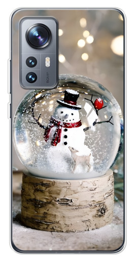Чехол с печатью "Снеговик в шаре" для Xiaomi 12 / 12X