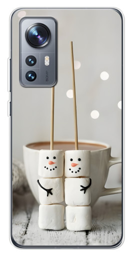 Чехол с печатью "Снеговики из зефира" для Xiaomi 12 / 12X
