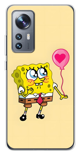 Чехол с картинкой "СпанчБоб с шариком" для Xiaomi 12 / 12X